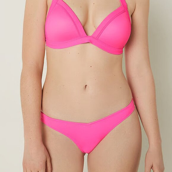 NWT PINK - V-Front Itsy Bikini Bottom - Radiant Rose - Size Small - Picture 1 of 2